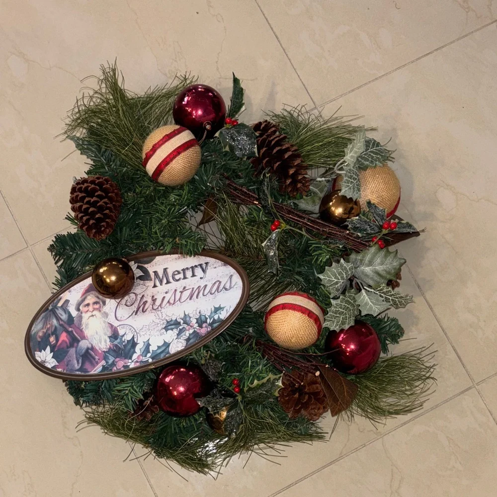 Festive Christmas Wreath with Red and Green Accents